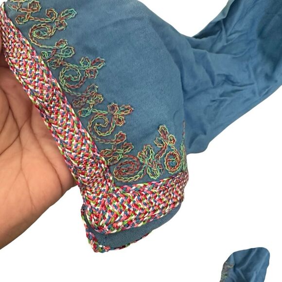 Karim Bourlad Blue Kaftan with Colorful Embroidery - Picture 6 of 14